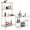 Fabulaxe 3 Pieces Set, Bartender Serving Station, Bar Console Working Counter with Open Shelves Wood, White QI004485-86.WT - alternate 3